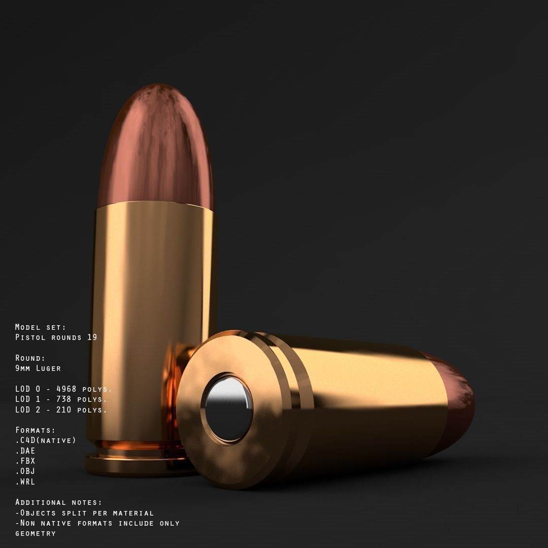 19 pistol-revolver rounds 3D model_39
