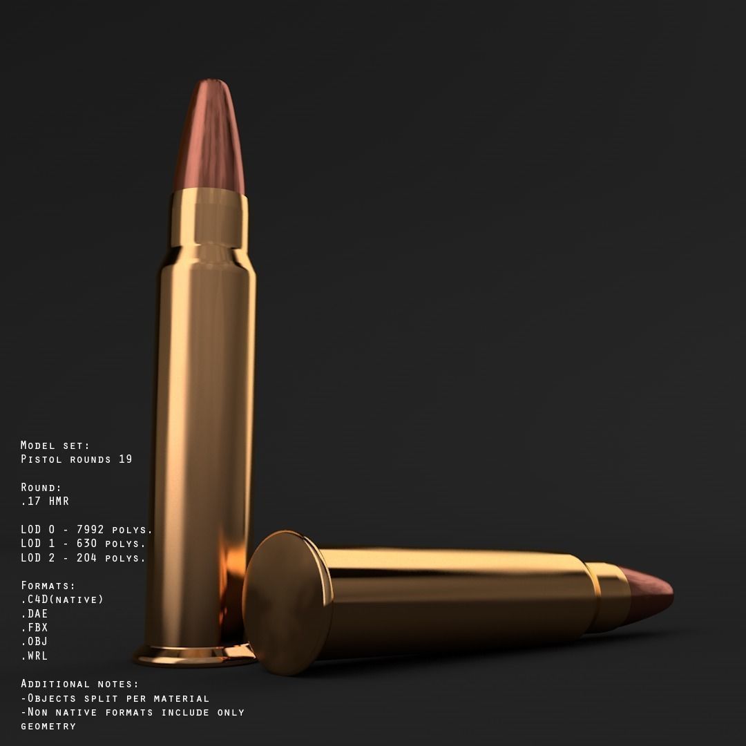 19 pistol-revolver rounds 3D model_5
