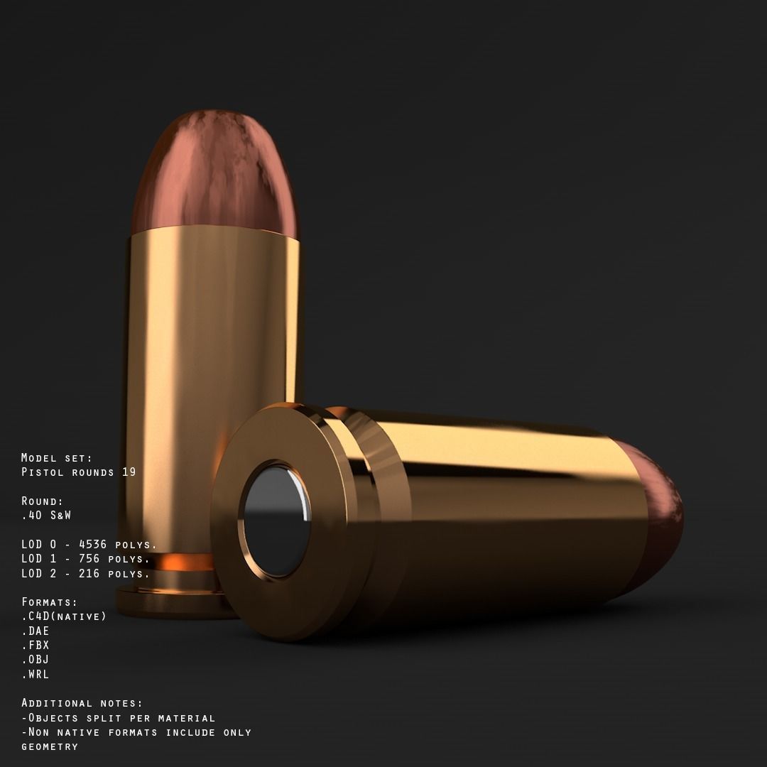 19 pistol-revolver rounds 3D model_27