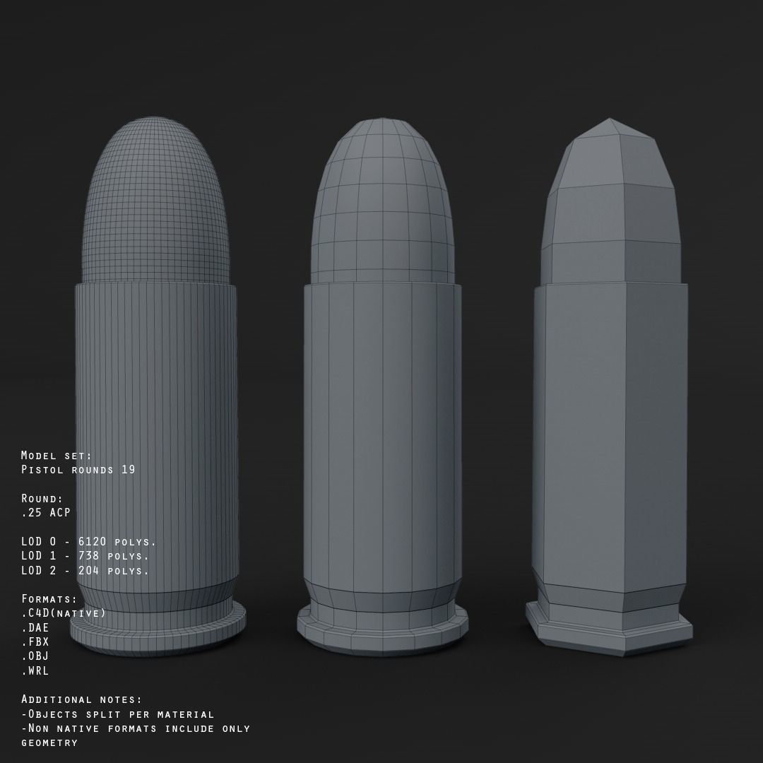 19 pistol-revolver rounds 3D model_12