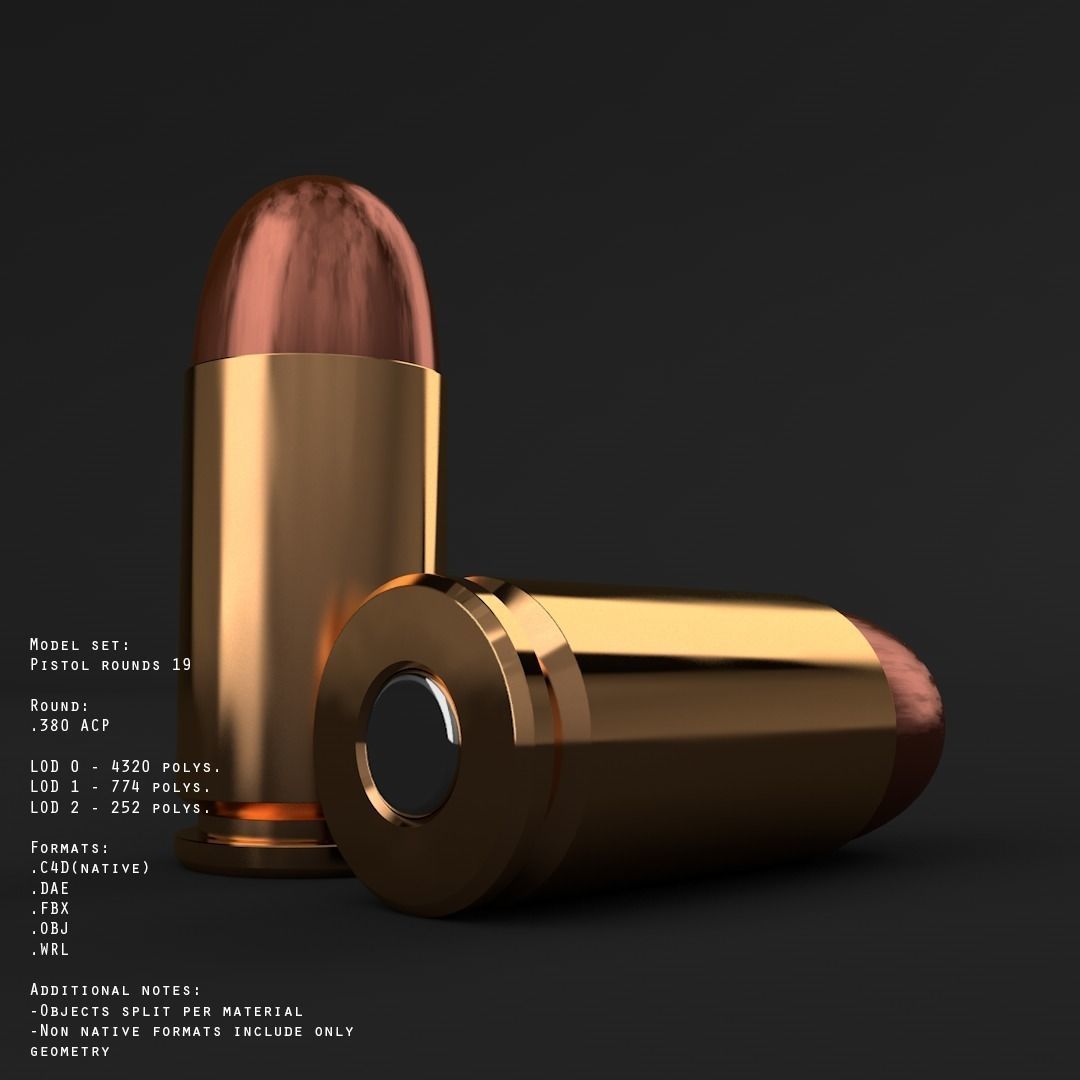 19 pistol-revolver rounds 3D model_25