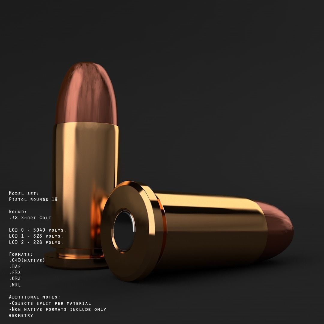 19 pistol-revolver rounds 3D model_23