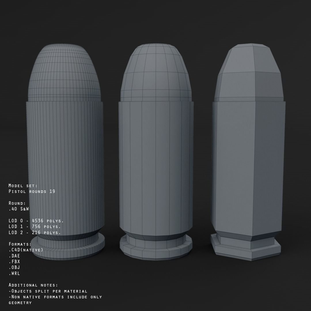 19 pistol-revolver rounds 3D model_28