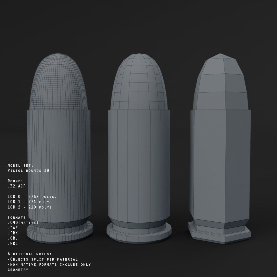 19 pistol-revolver rounds 3D model_14