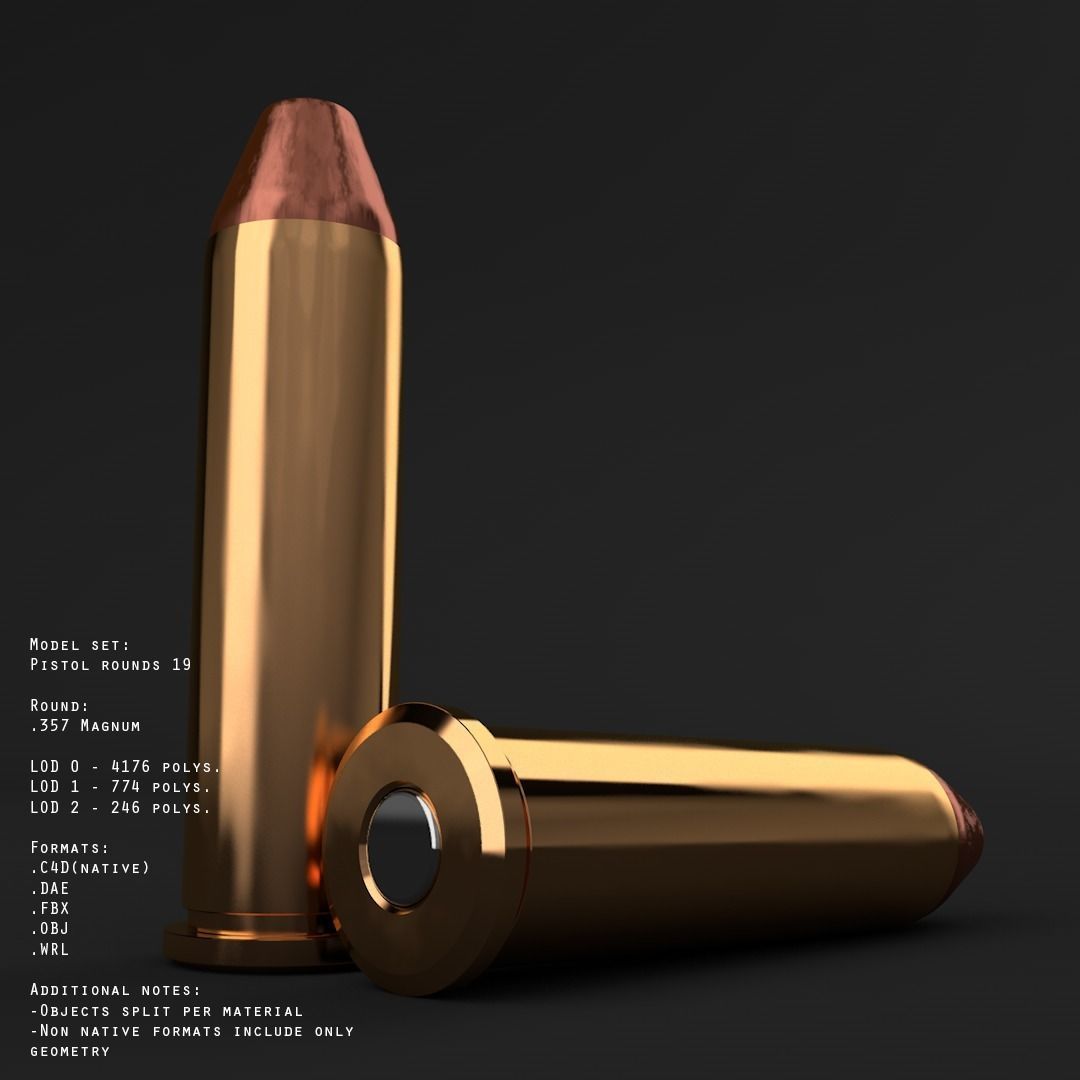 19 pistol-revolver rounds 3D model_17