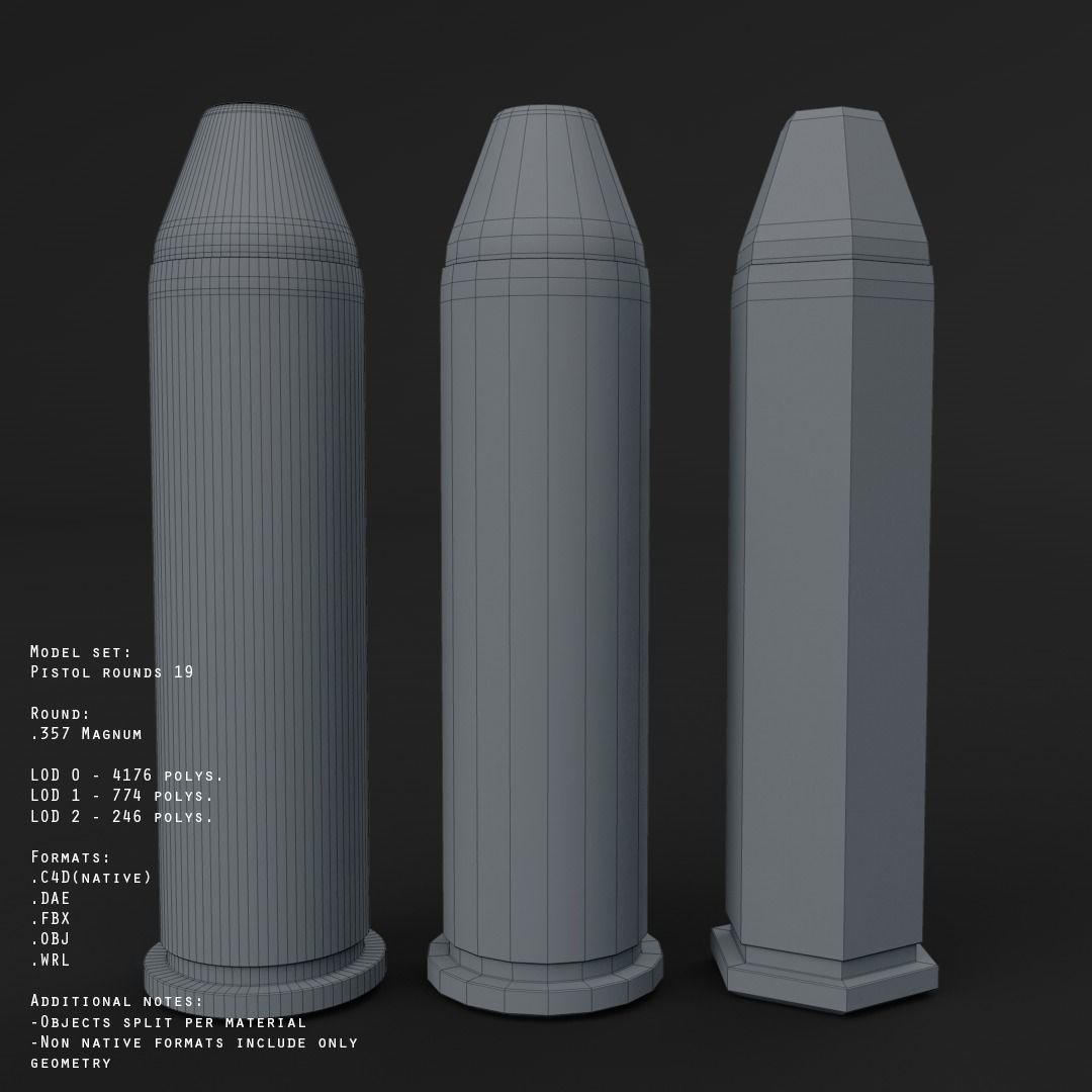 19 pistol-revolver rounds 3D model_18