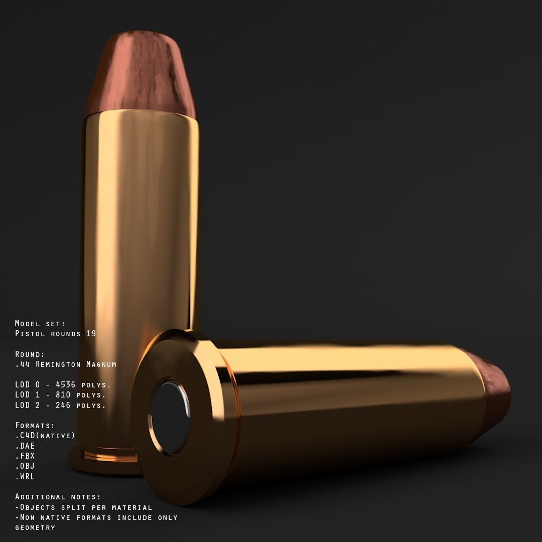 19 pistol-revolver rounds 3D model_29