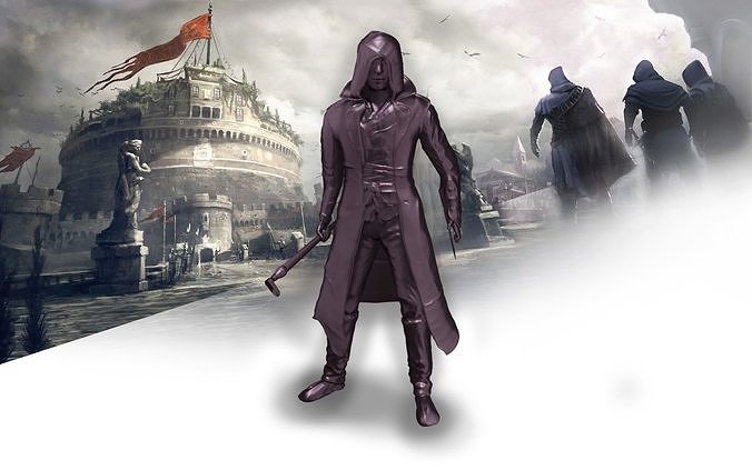 Printable Assasins Creed Model Sliced and one piece Free 3D print model