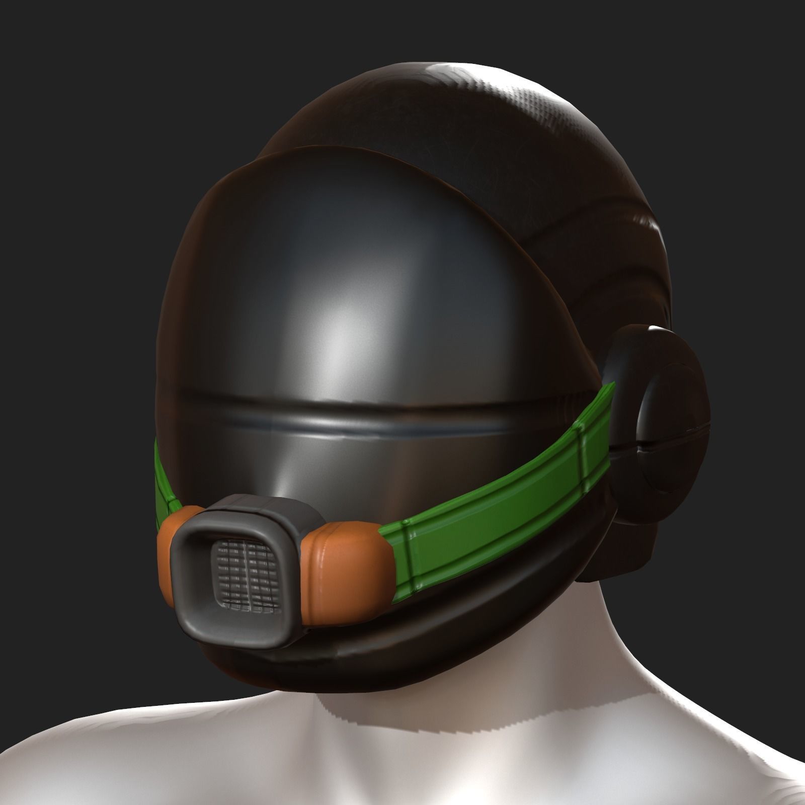 Gas mask helmet scifi fantasy armor hats military Low-poly 3D model_1