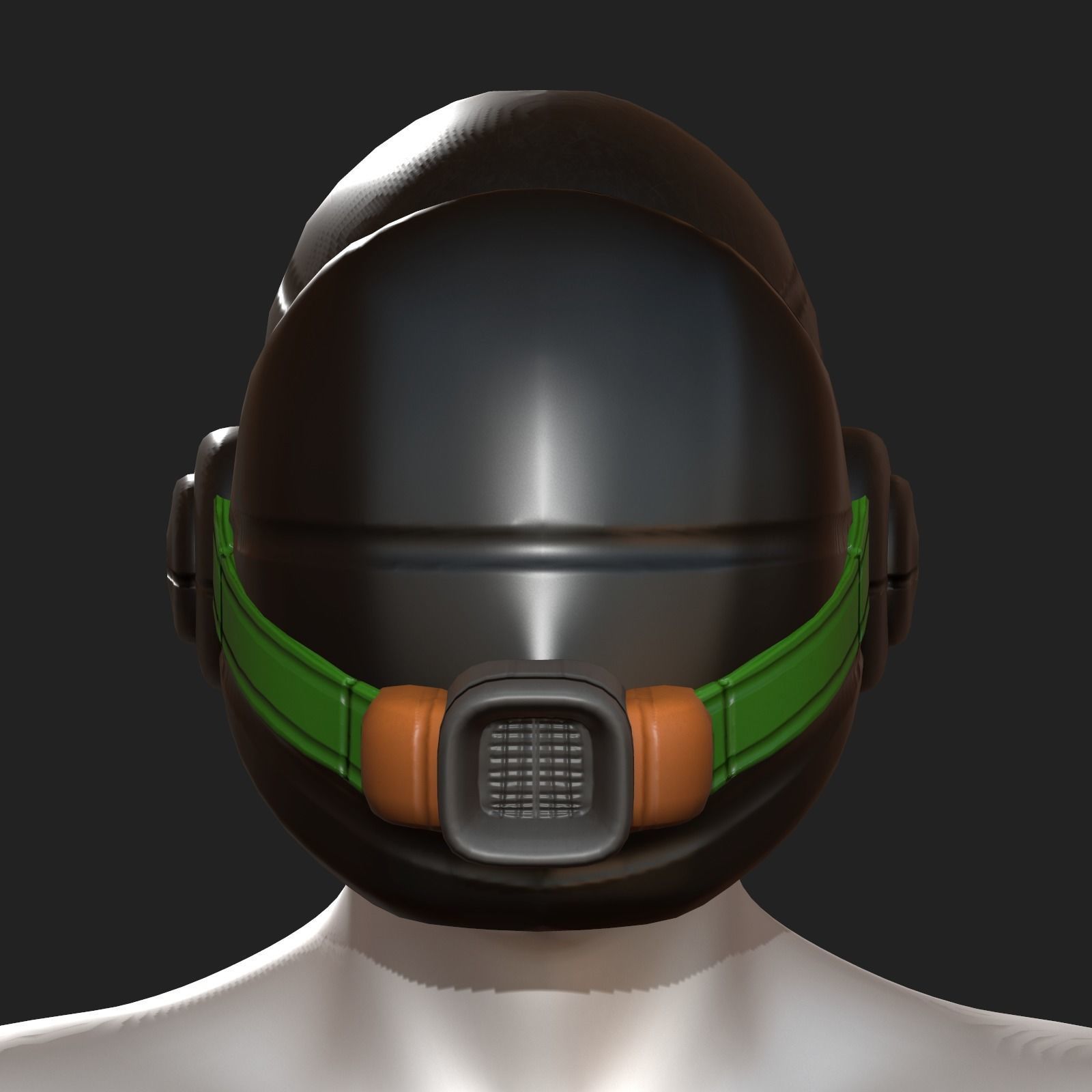 Gas mask helmet scifi fantasy armor hats military Low-poly 3D model_2