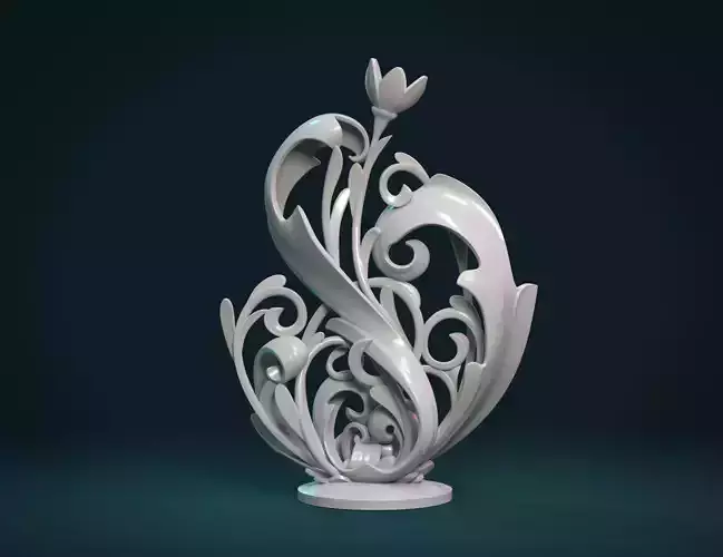 Scroll plant Sculpture 3D print model