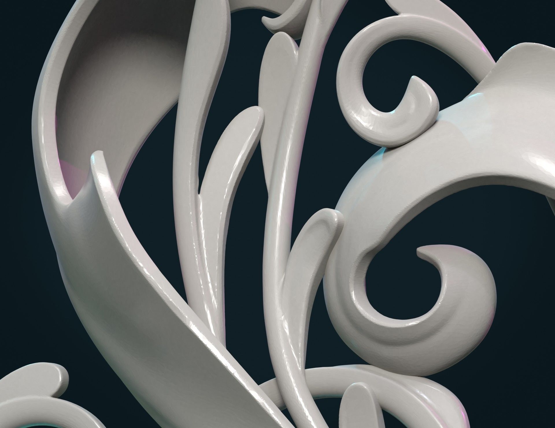 Scroll plant Sculpture 3D print model_11