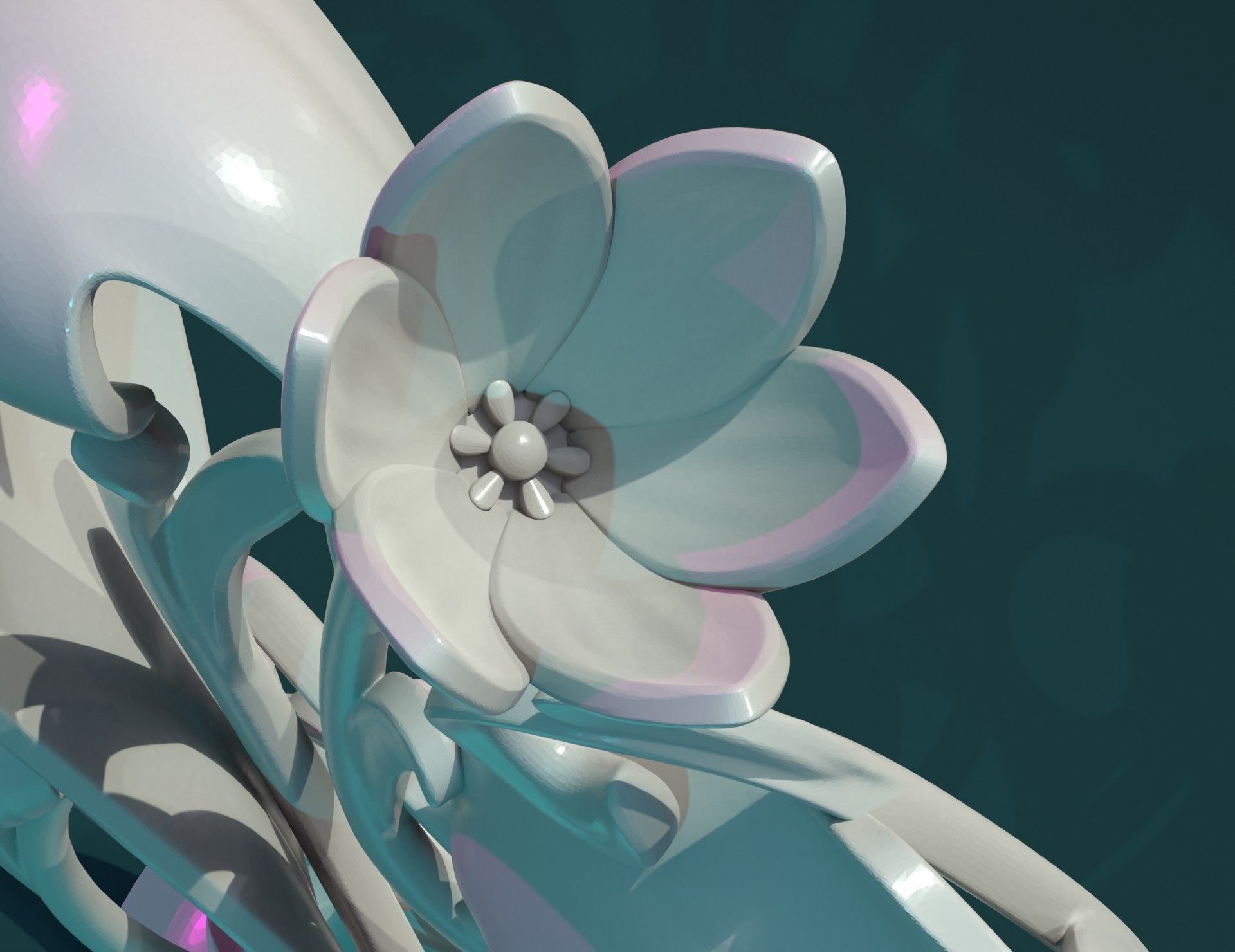 Scroll plant Sculpture 3D print model_10