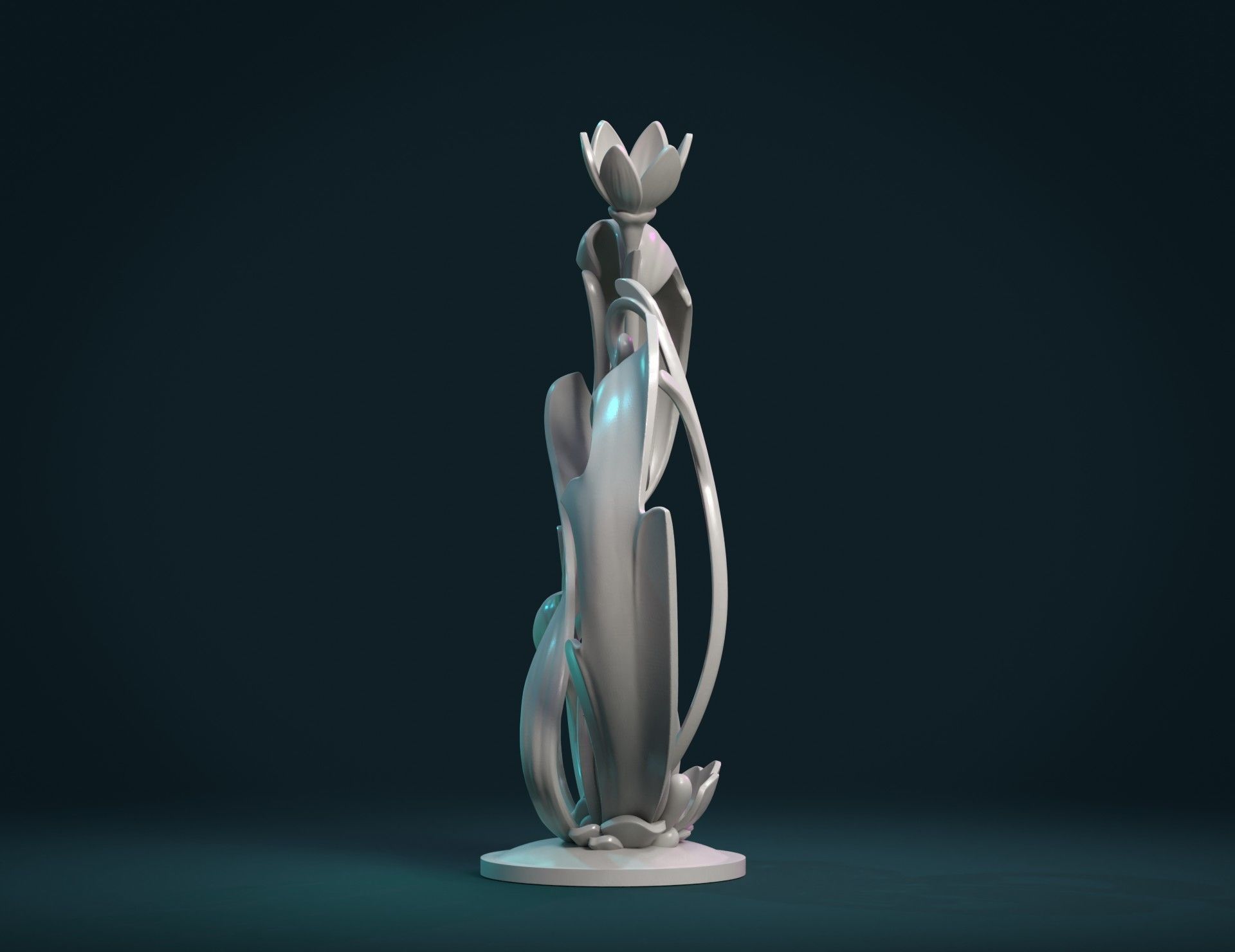 Scroll plant Sculpture 3D print model_9