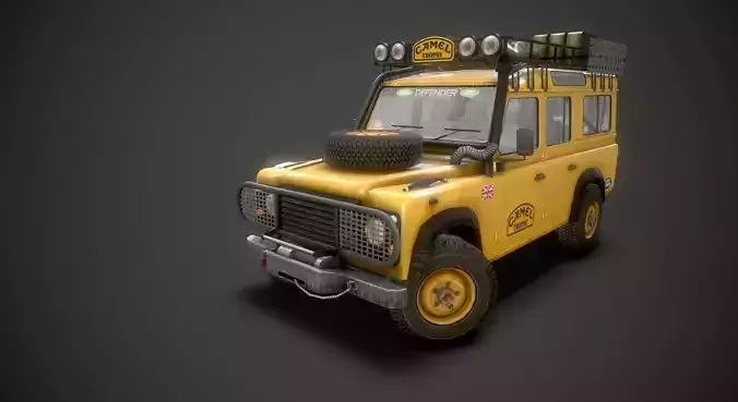 Camel Trophy LandRover Defender 4 door Low-poly 3D model