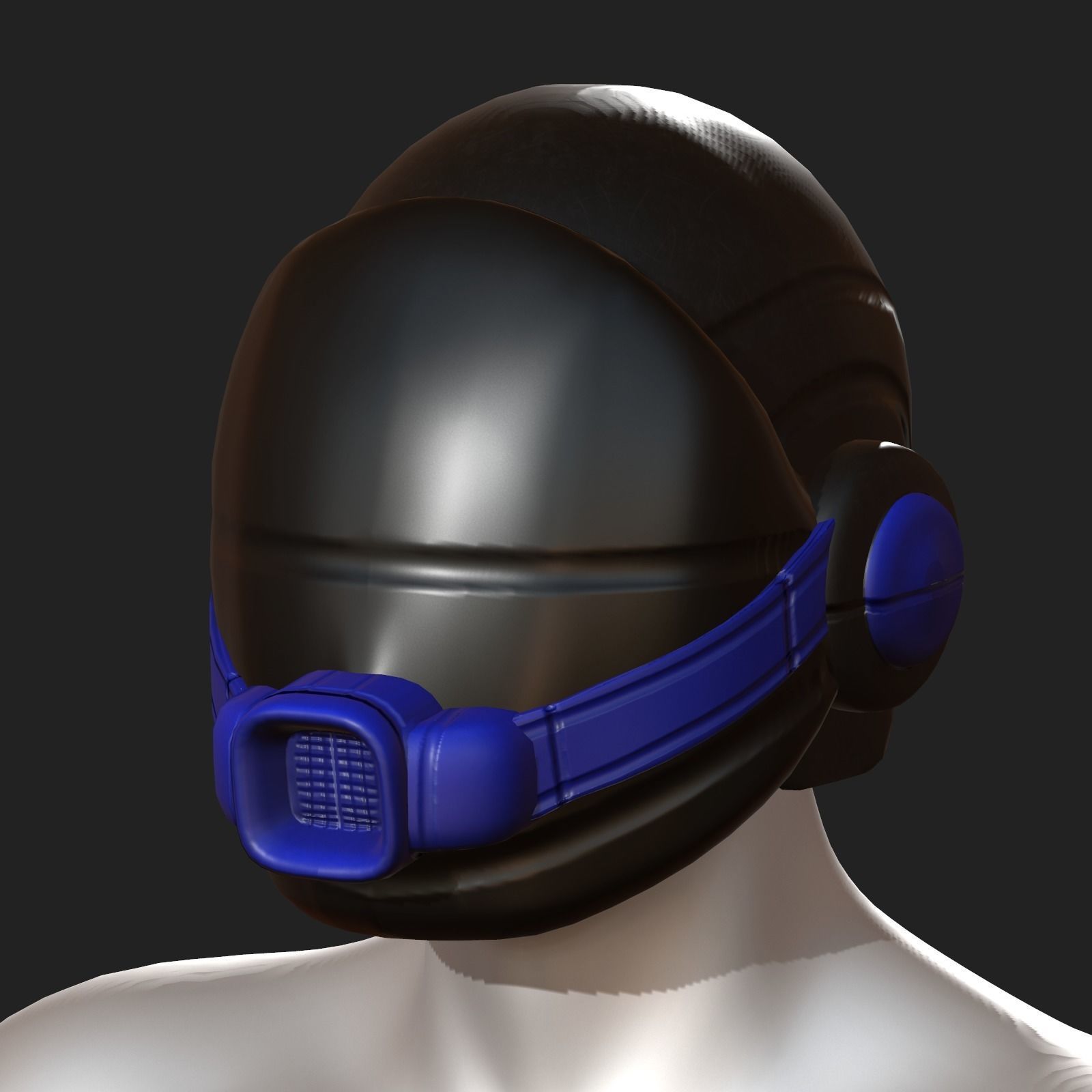 Gas mask helmet scifi fantasy armor hats military Low-poly 3D model_1