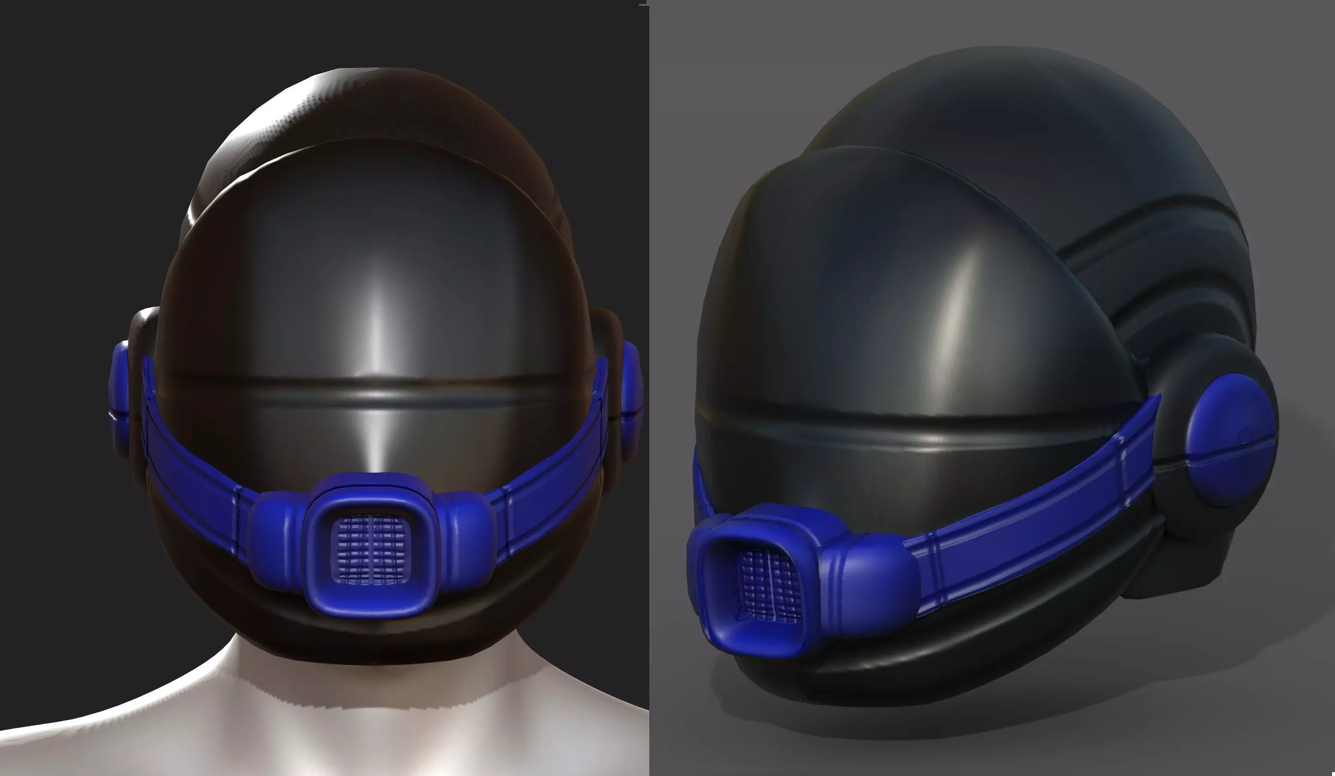 Gas mask helmet scifi fantasy armor hats military Low-poly 3D model_0