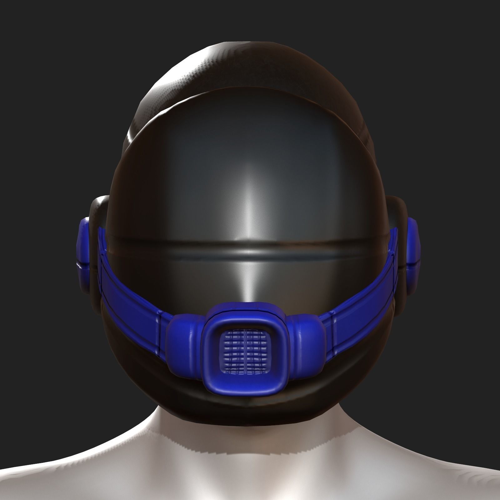 Gas mask helmet scifi fantasy armor hats military Low-poly 3D model_2