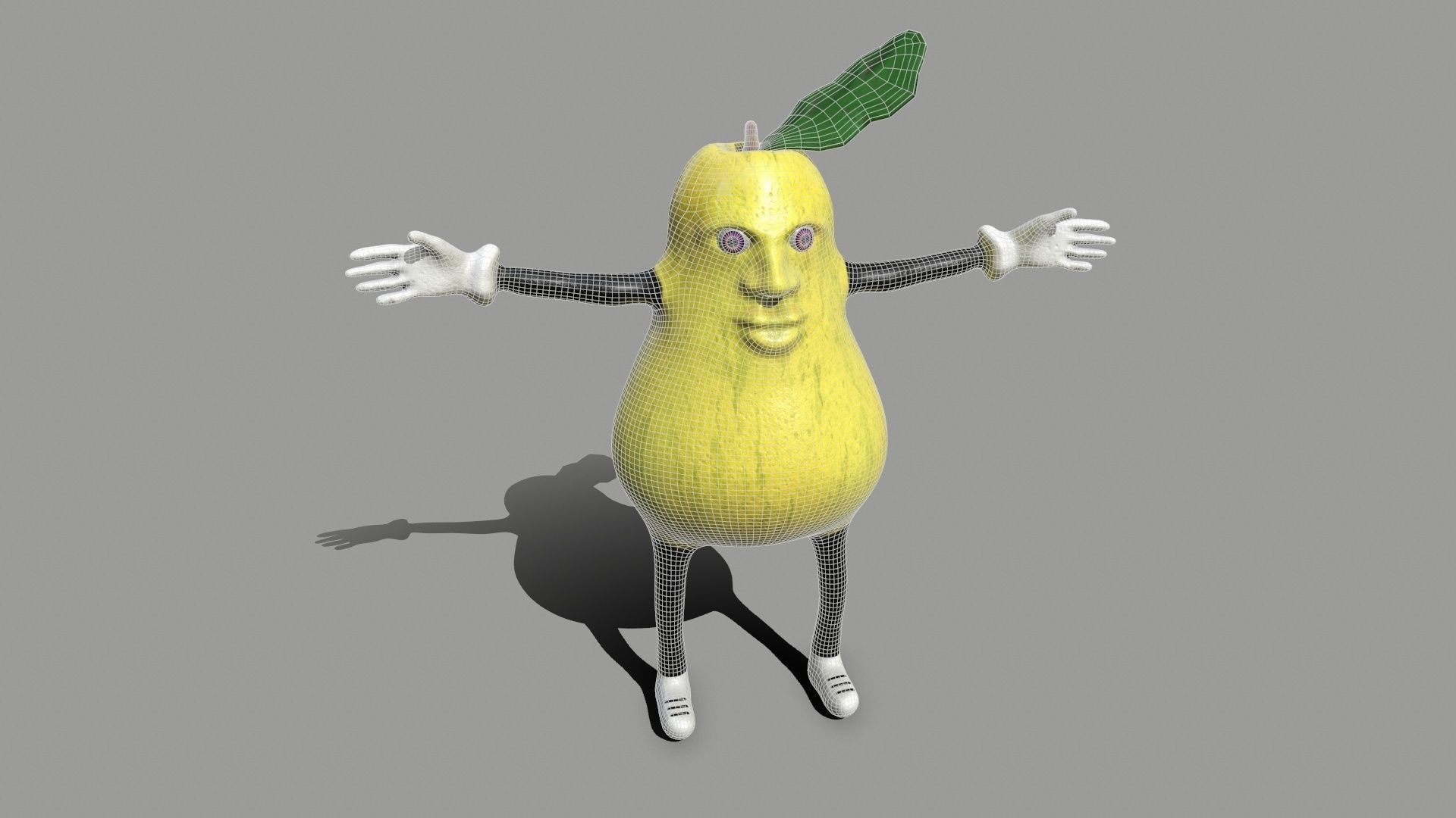 Fat Pear Low-poly 3D model_10