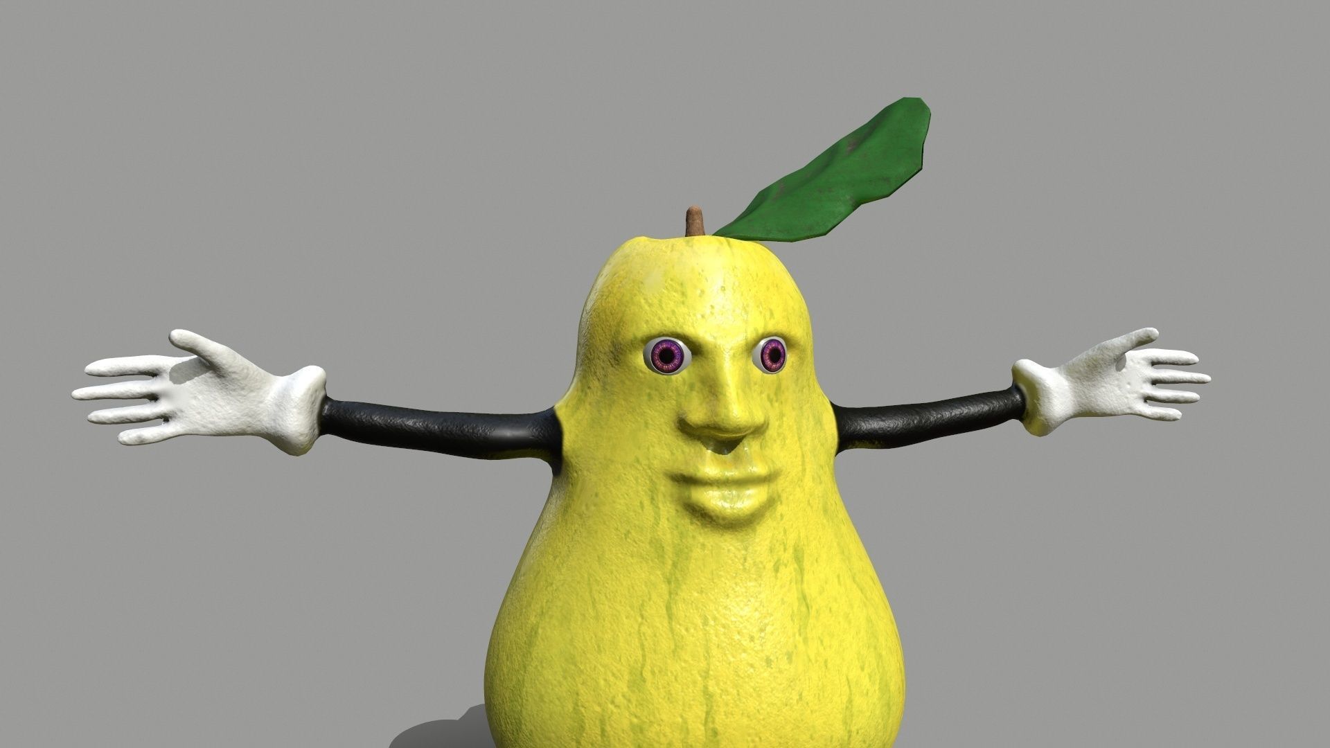 Fat Pear Low-poly 3D model_9