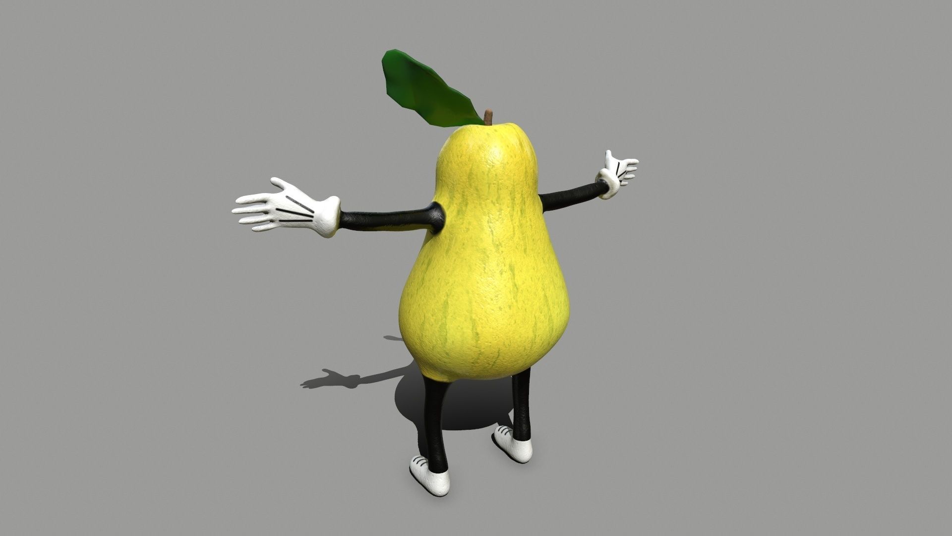 Fat Pear Low-poly 3D model_4