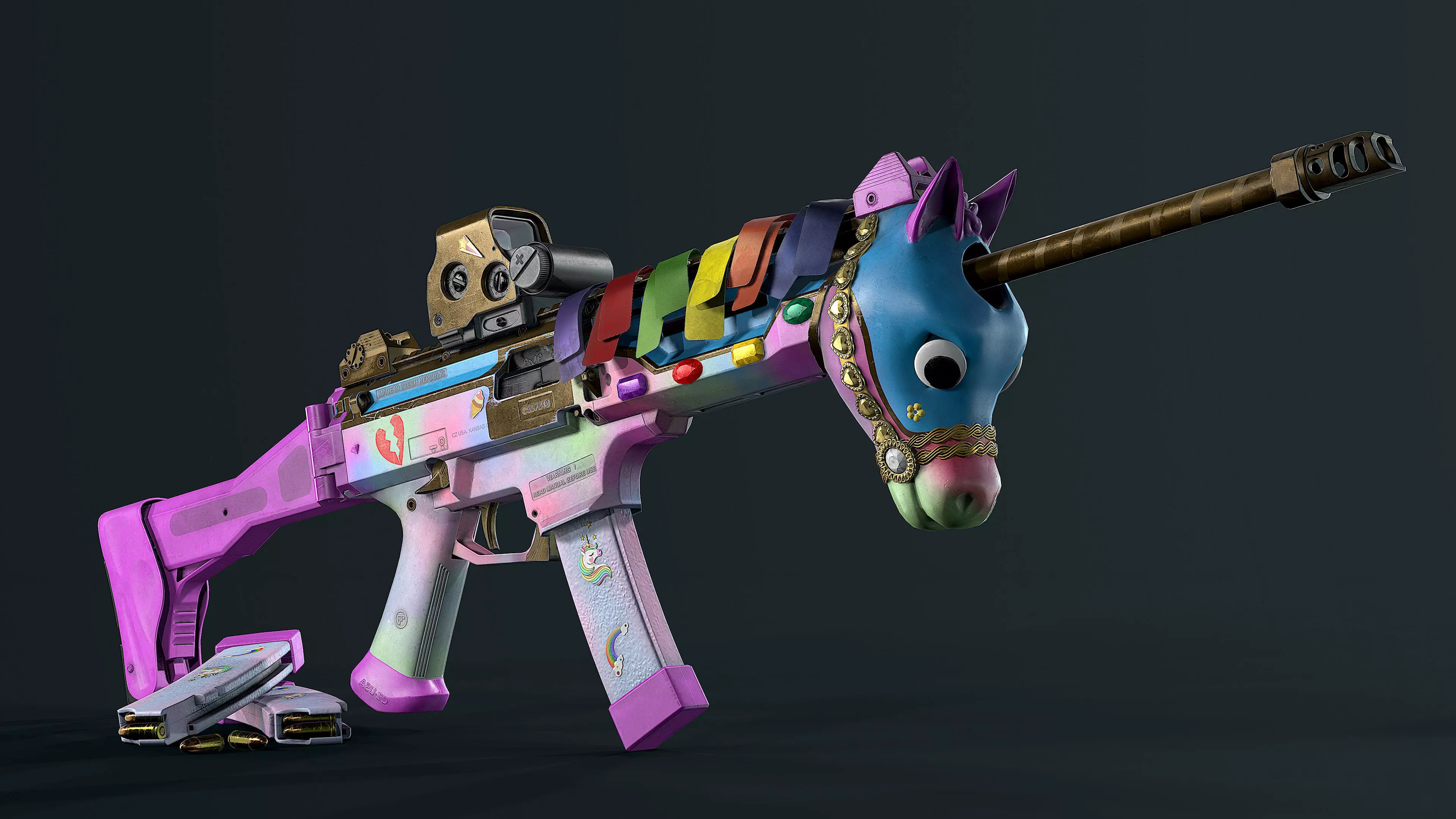 CZ Scorpion EVO 3 Unicorn Low-poly 3D model