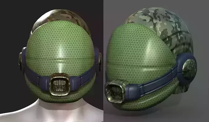 Gas mask helmet scifi fantasy armor hats military Low-poly Low-poly 3D model