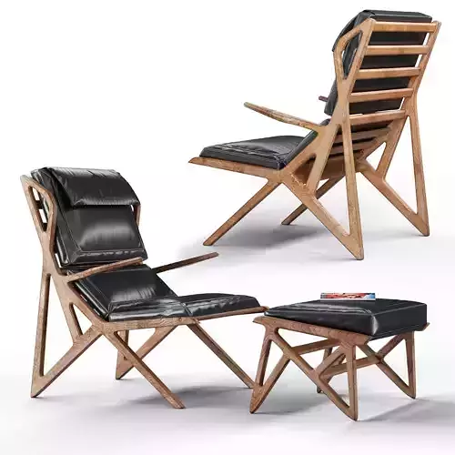 Triangle Armchair and Foot Rest