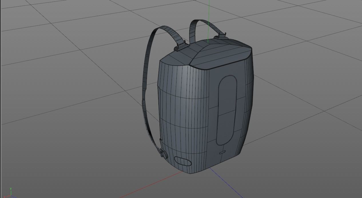 Keeback - futuristic stylish digital backpack Low-poly 3D model_13