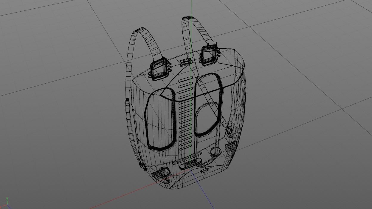 Keeback - futuristic stylish digital backpack Low-poly 3D model_17
