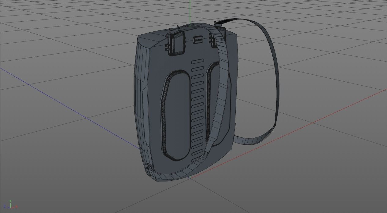 Keeback - futuristic stylish digital backpack Low-poly 3D model_15