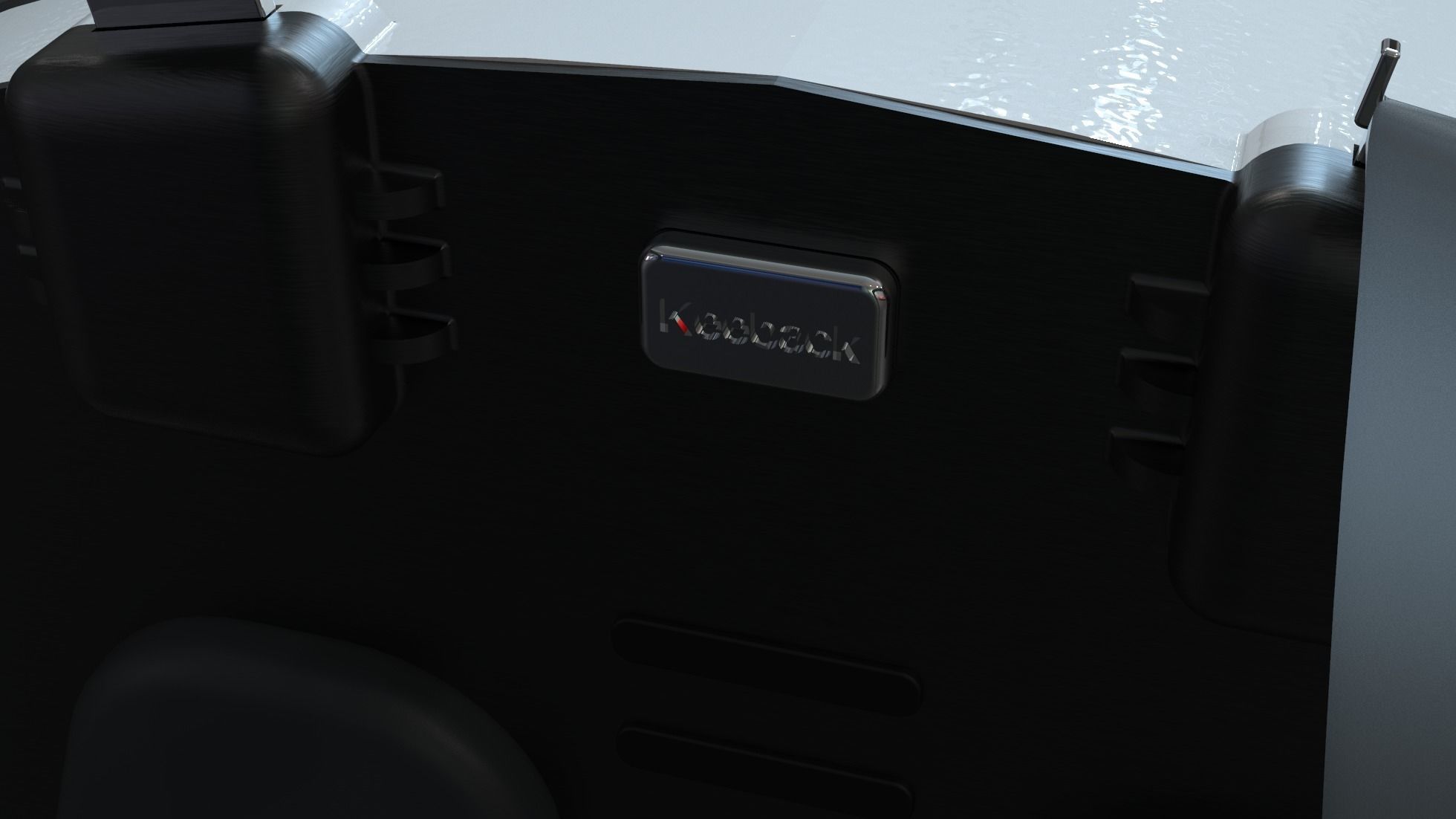 Keeback - futuristic stylish digital backpack Low-poly 3D model_7