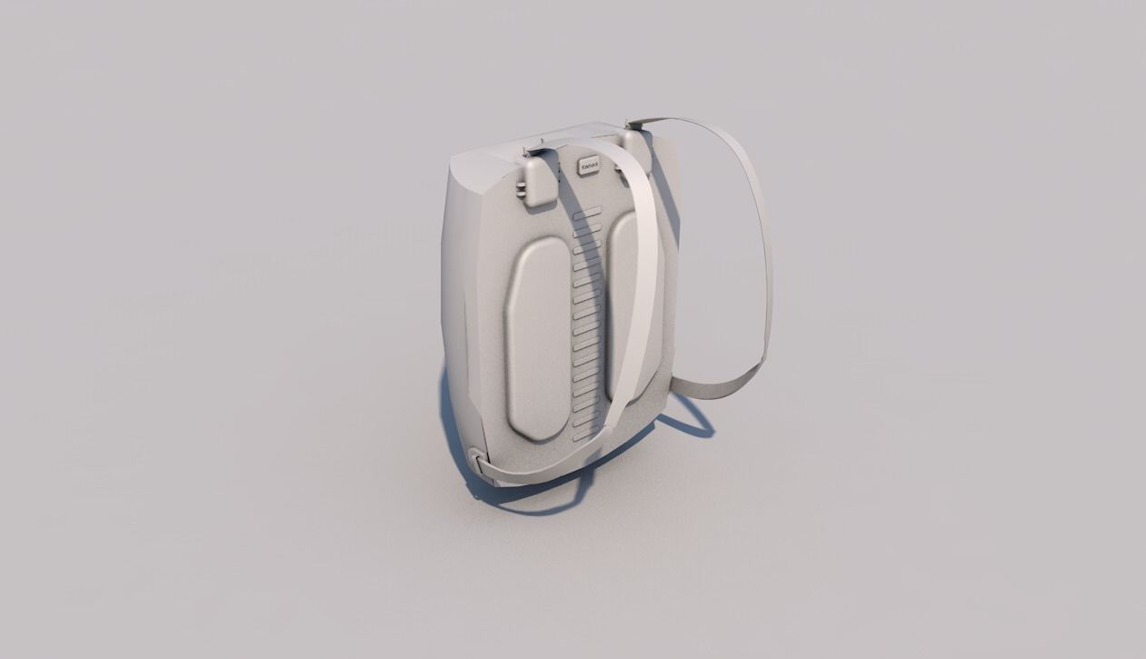 Keeback - futuristic stylish digital backpack Low-poly 3D model_10