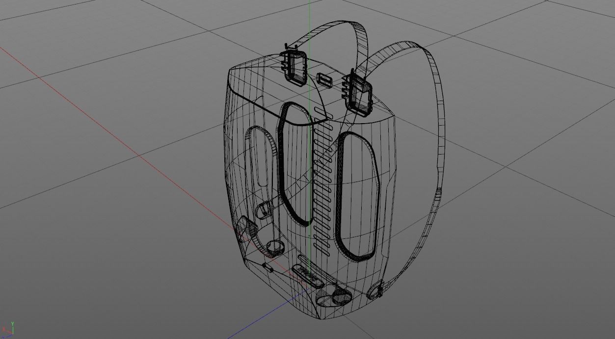 Keeback - futuristic stylish digital backpack Low-poly 3D model_16