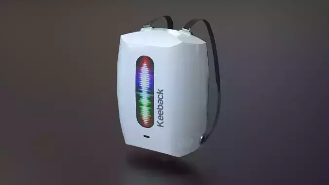 Keeback - futuristic stylish digital backpack  Low-poly 3D model