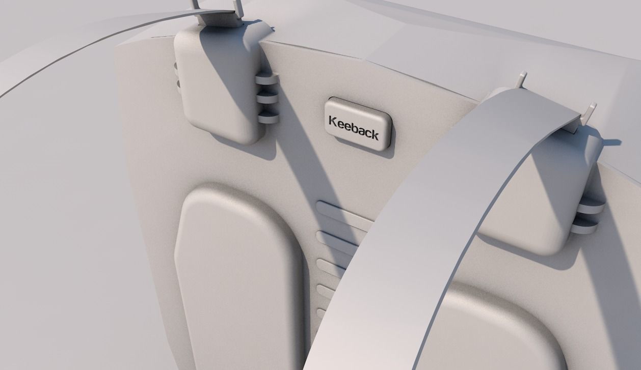 Keeback - futuristic stylish digital backpack Low-poly 3D model_11