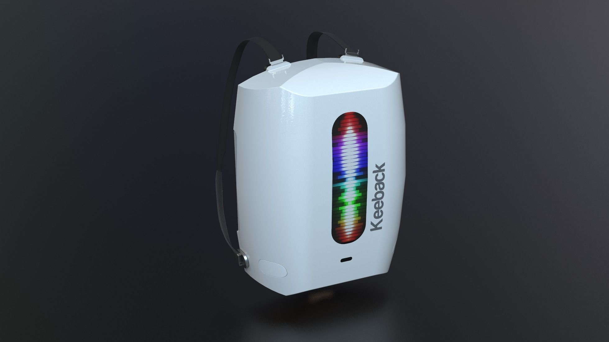 Keeback - futuristic stylish digital backpack Low-poly 3D model_1