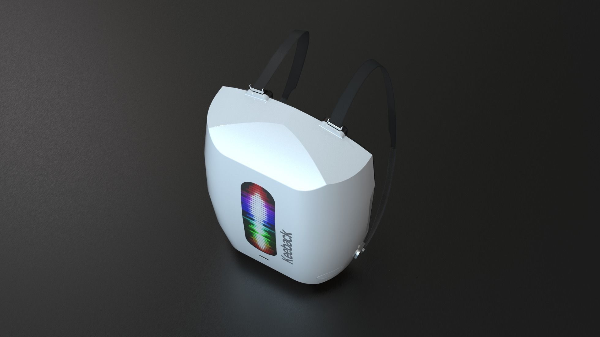 Keeback - futuristic stylish digital backpack Low-poly 3D model_3