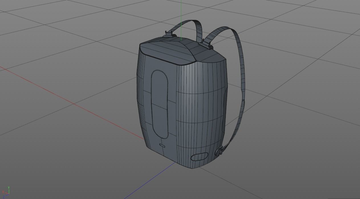 Keeback - futuristic stylish digital backpack Low-poly 3D model_12