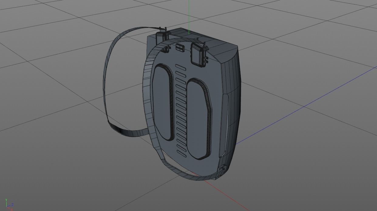 Keeback - futuristic stylish digital backpack Low-poly 3D model_14