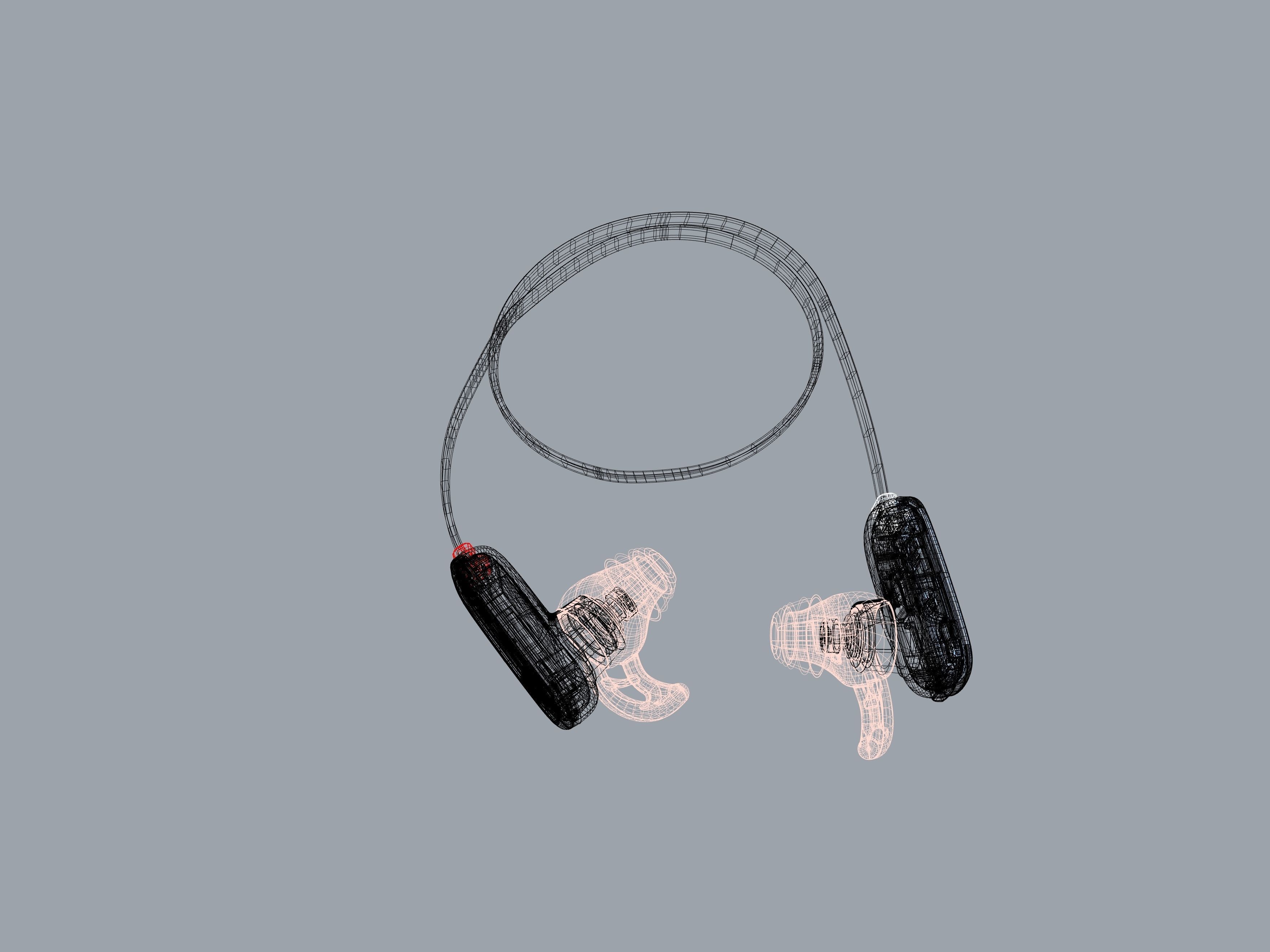 Bule-black Bluetooth headset 3D print model_12