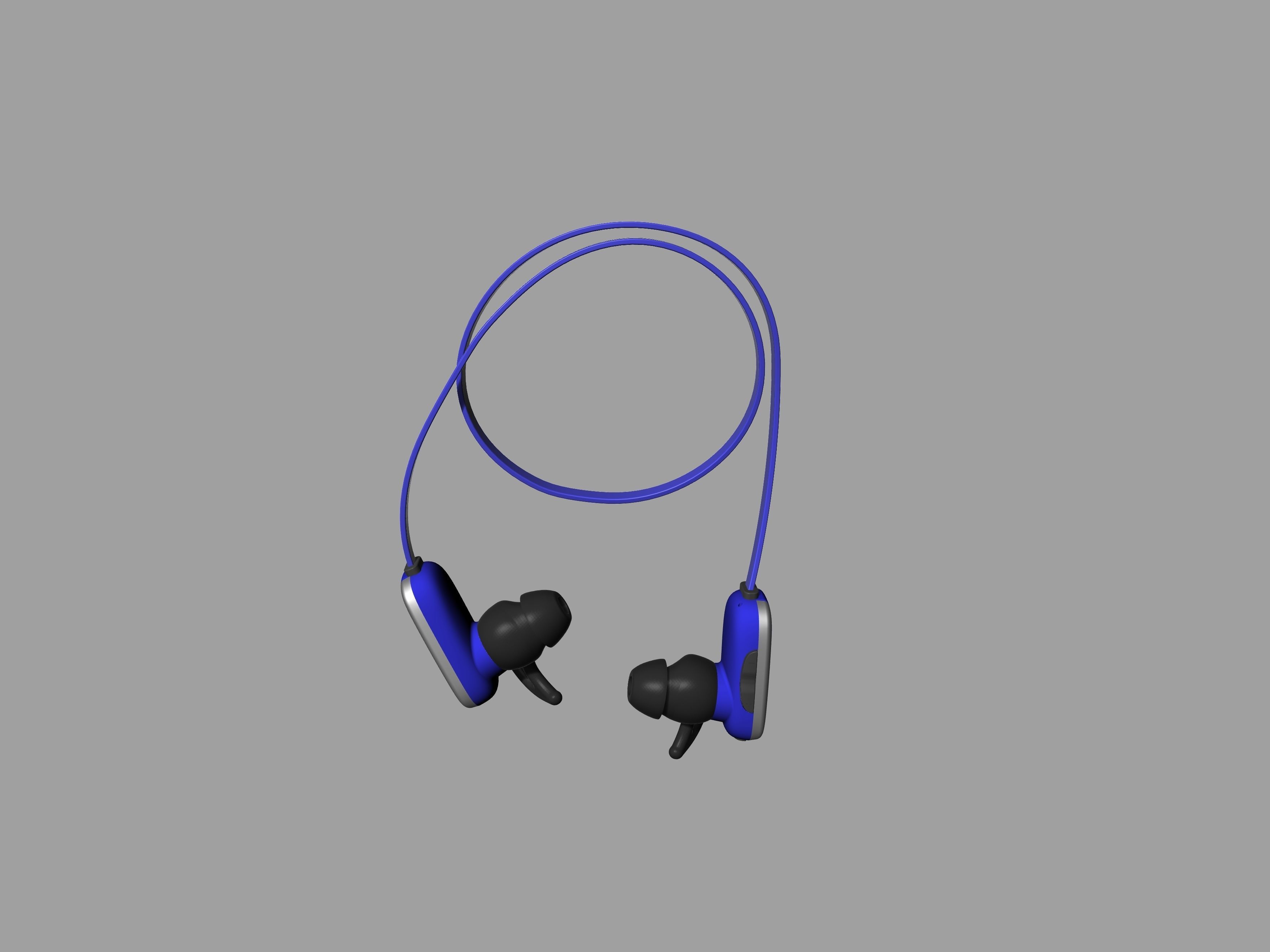 Bule-black Bluetooth headset 3D print model_3