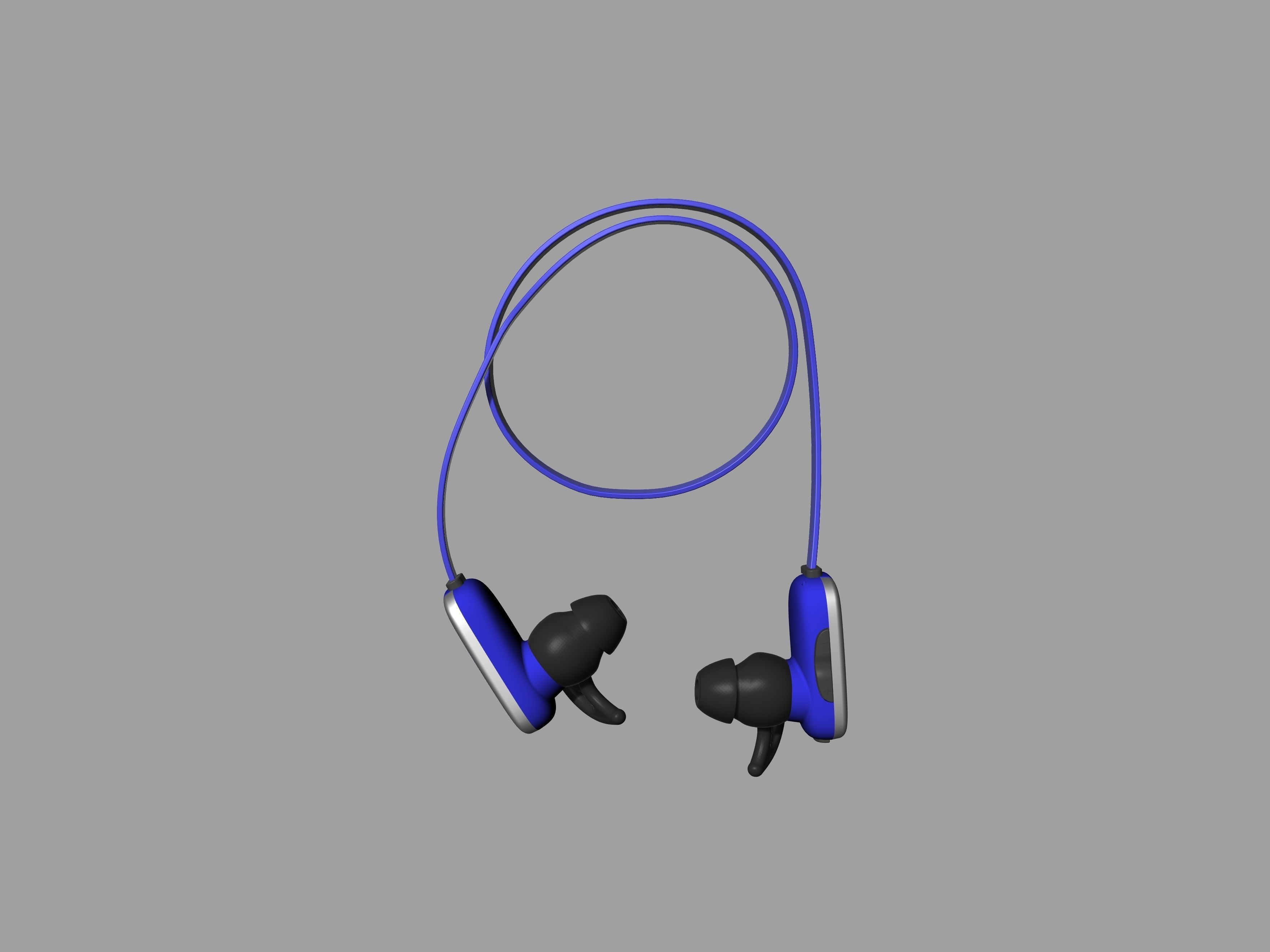 Bule-black Bluetooth headset 3D print model_9