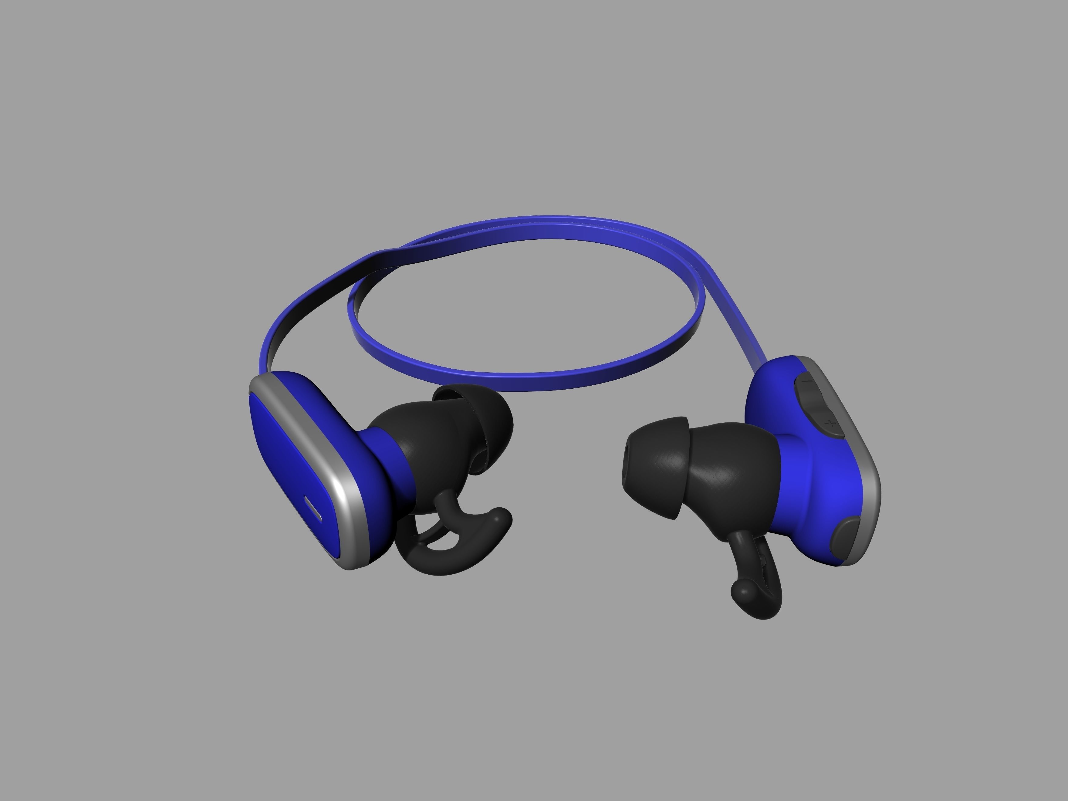 Bule-black Bluetooth headset 3D print model_1