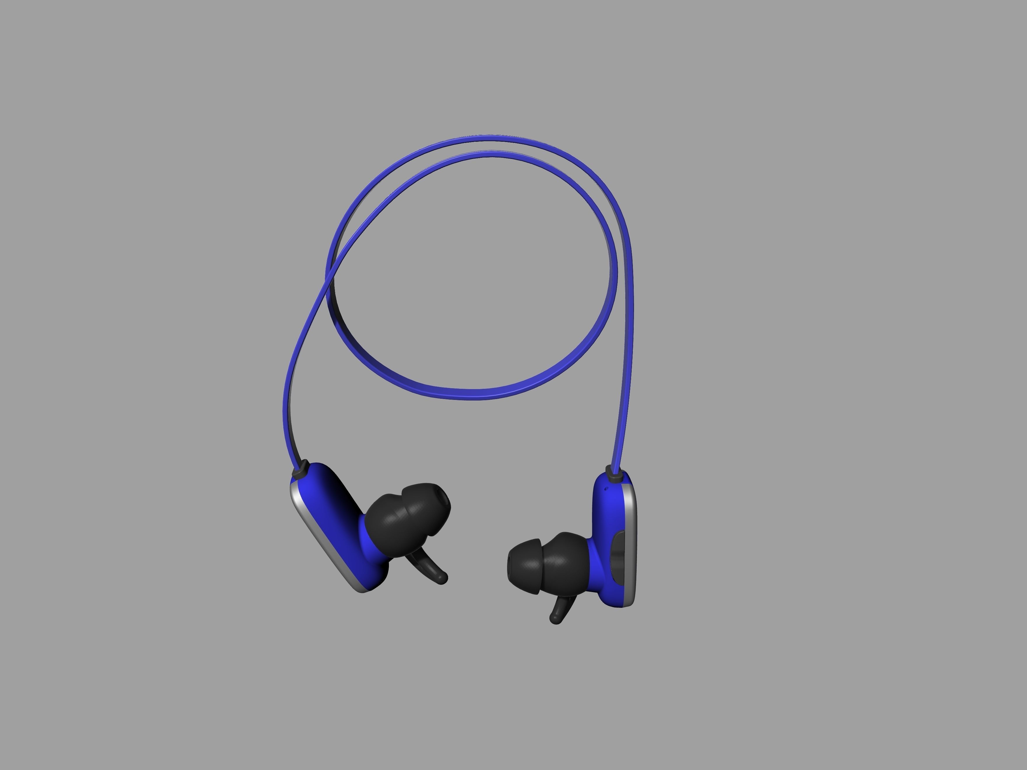 Bule-black Bluetooth headset 3D print model_8