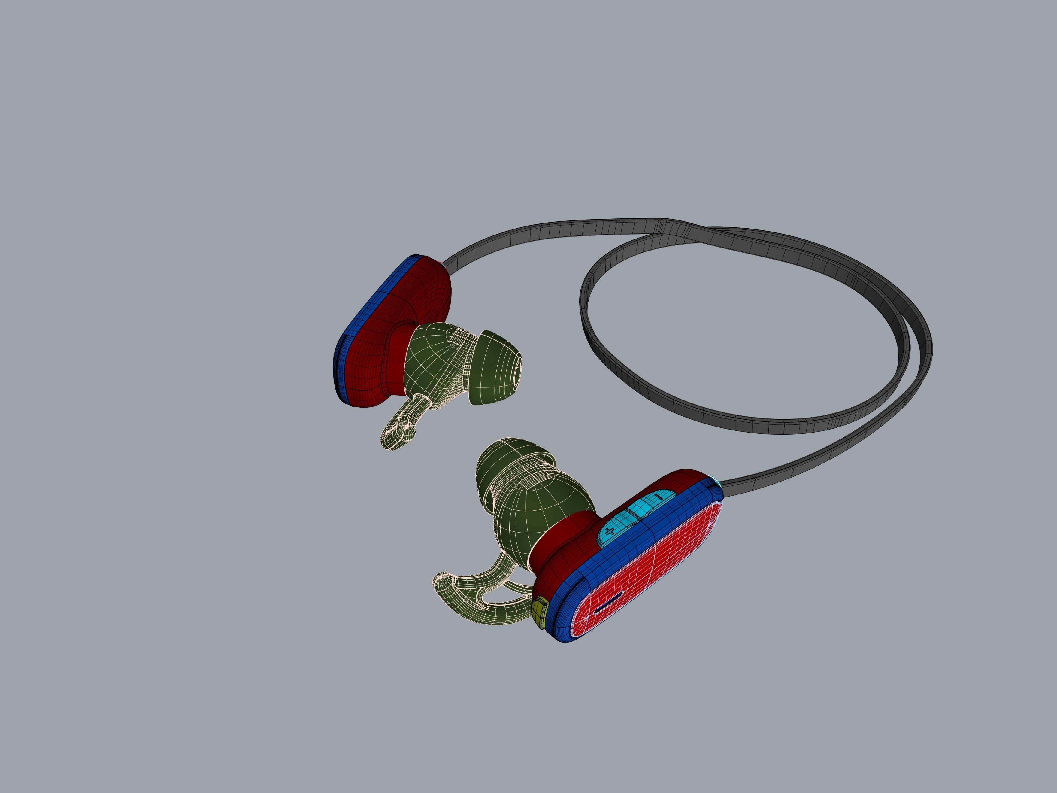 Bule-black Bluetooth headset 3D print model_19