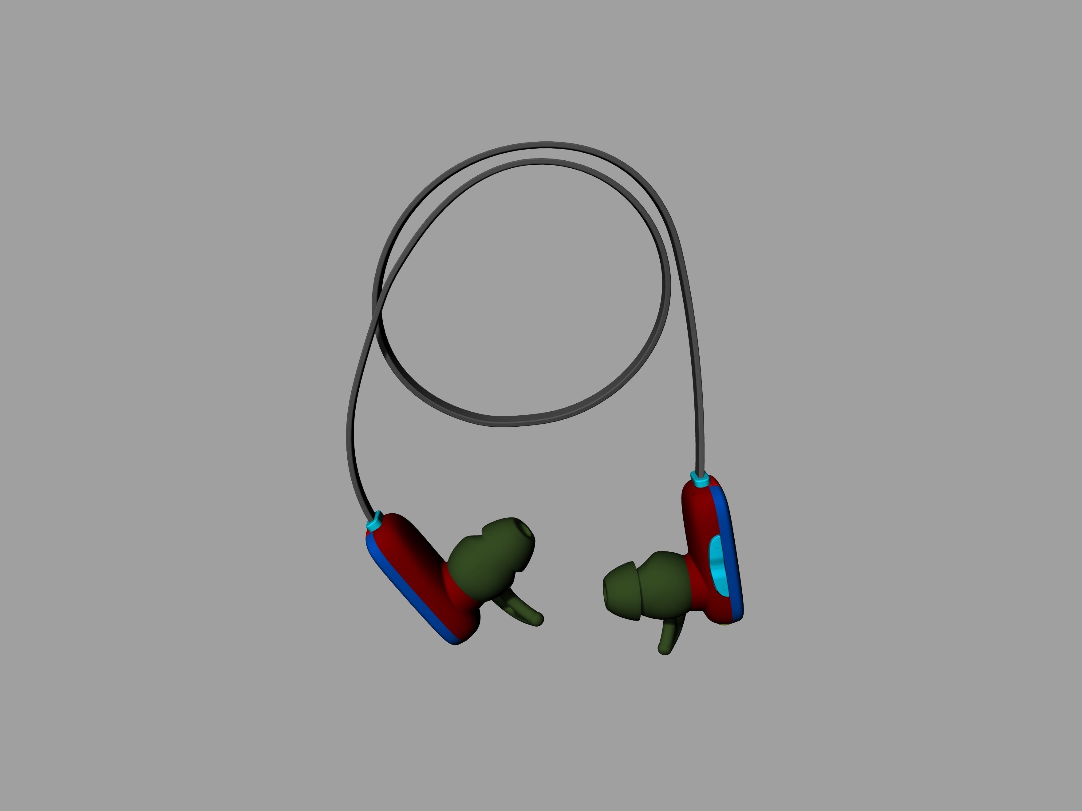 Bule-black Bluetooth headset 3D print model_15