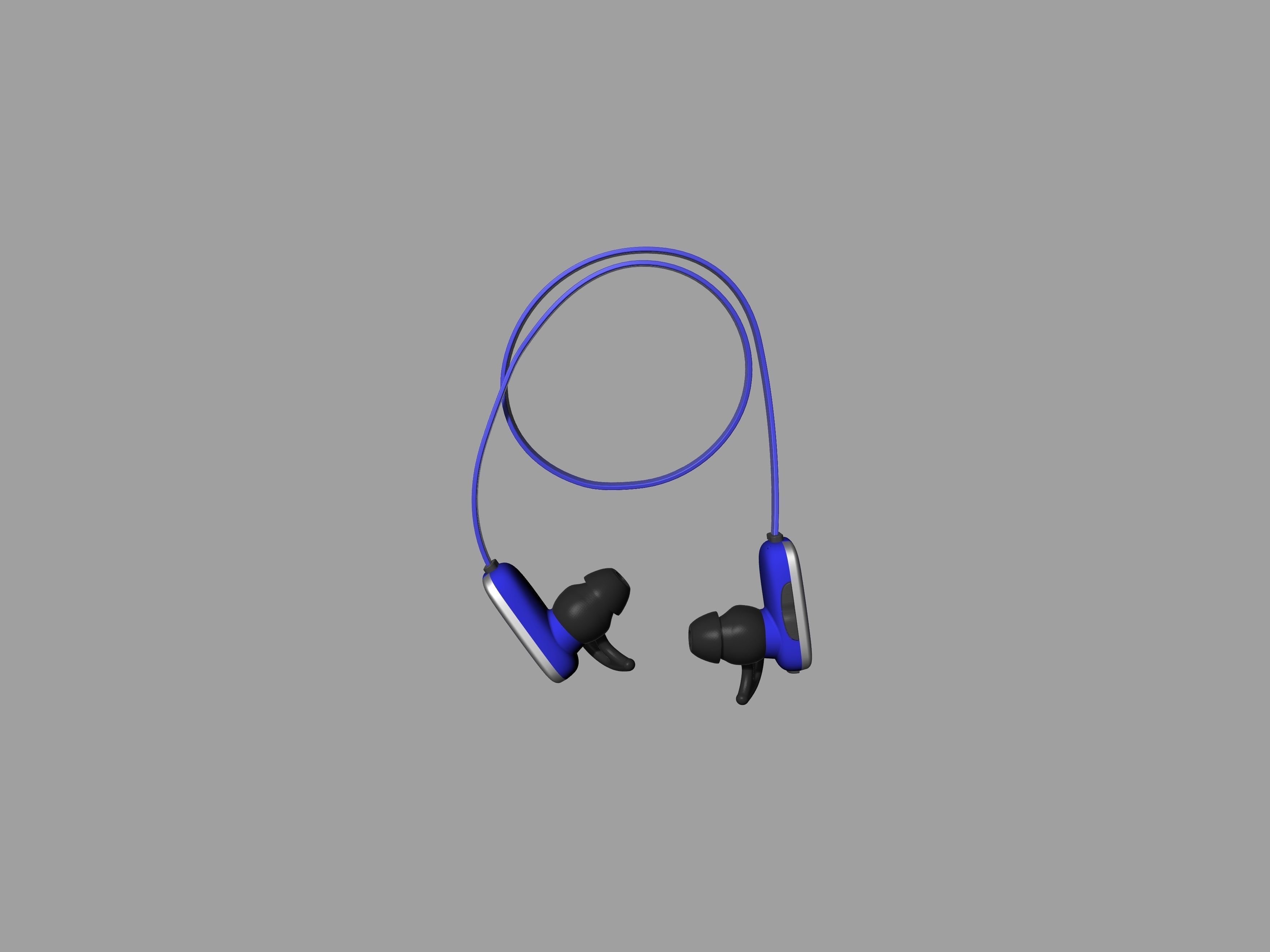 Bule-black Bluetooth headset 3D print model_5
