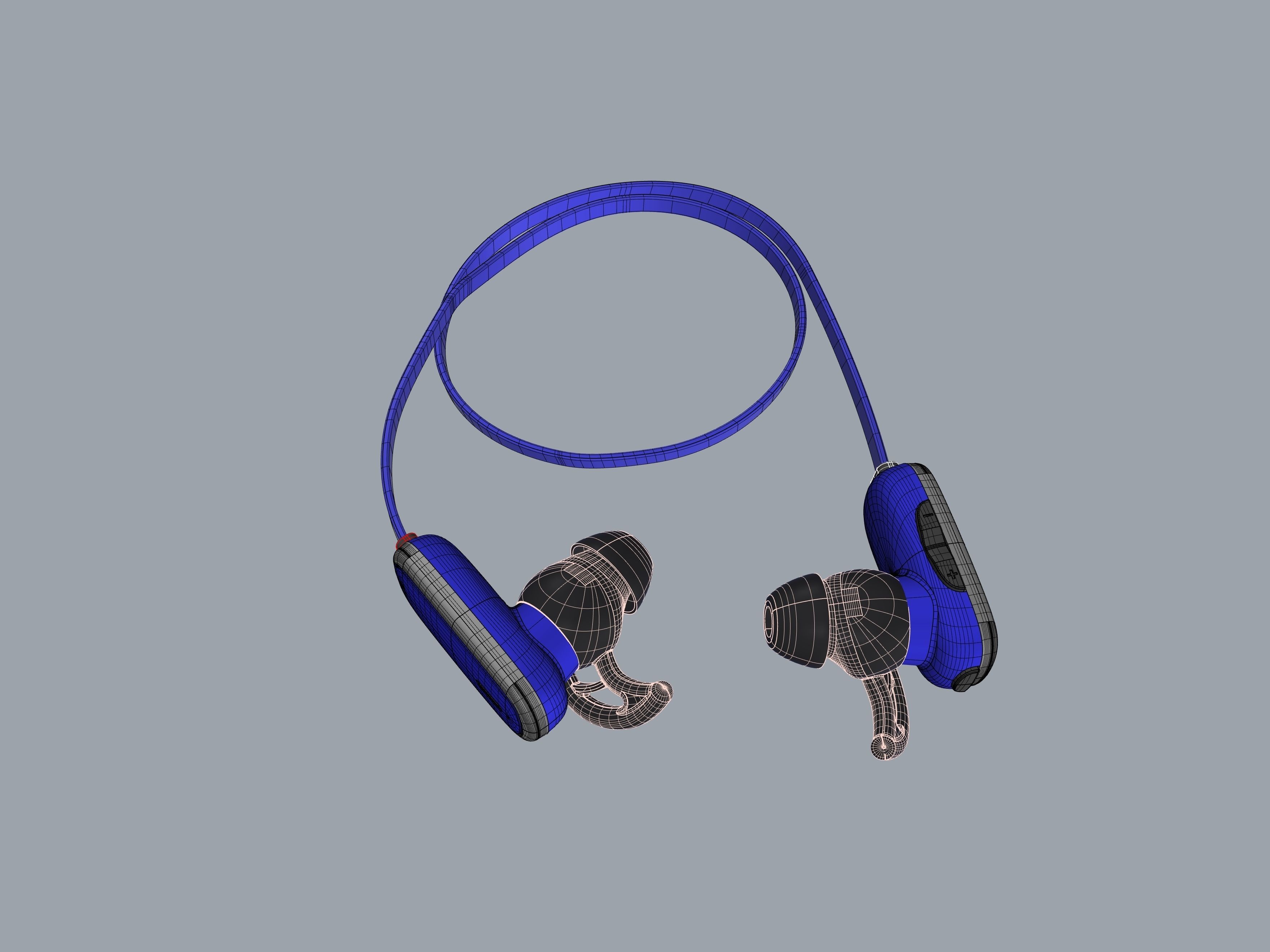 Bule-black Bluetooth headset 3D print model_6