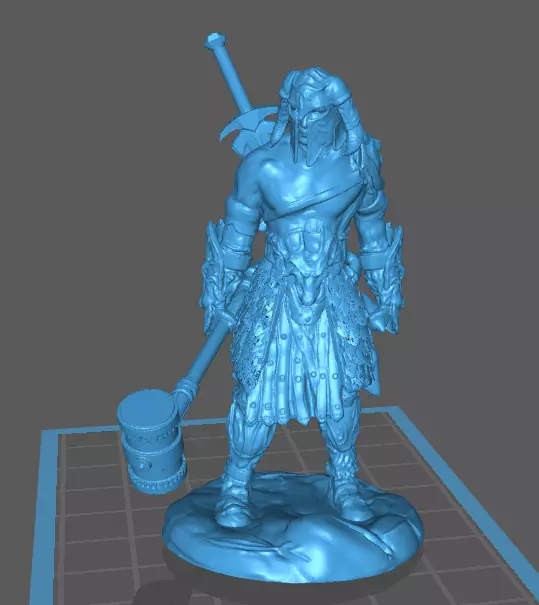 Barbarian with Maul 3D print model_0
